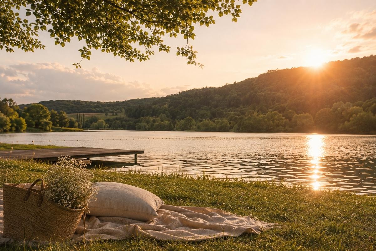 Lakeflow Pilates am Echternacher See — Outdoor Pilates bei Sonnenuntergang